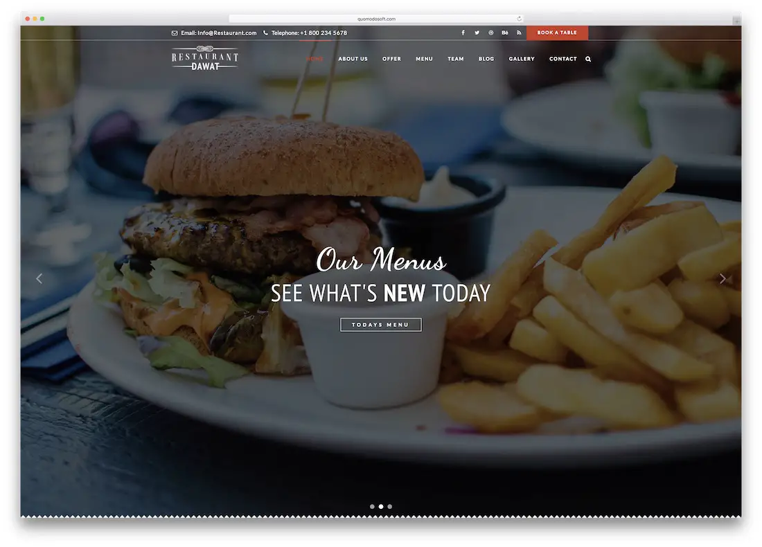modèle de site Web restaurant html5