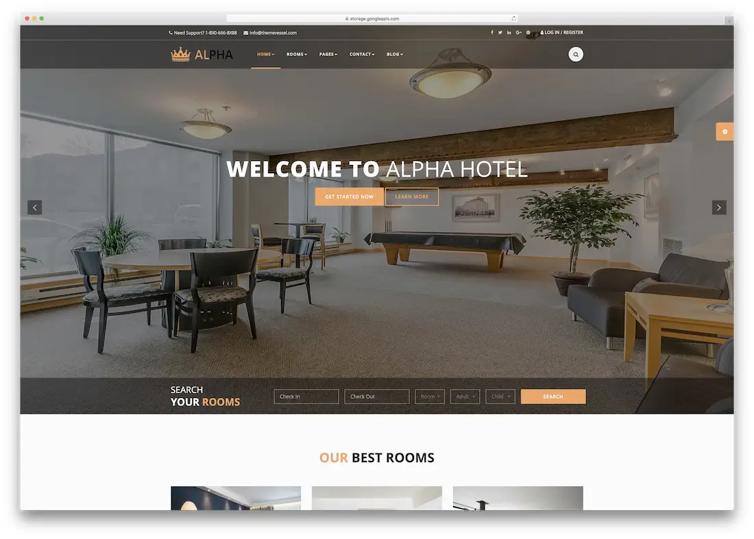 modèle de site web hotel alpha html5