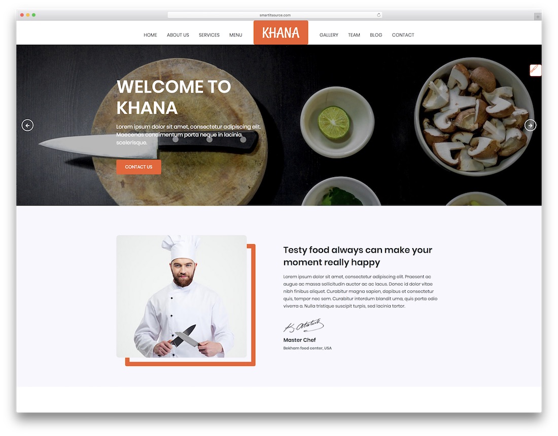 modèle de site Web de restauration khana