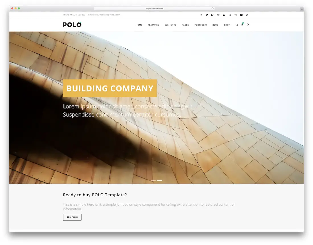 modèle d'entreprise de construction HTML polo