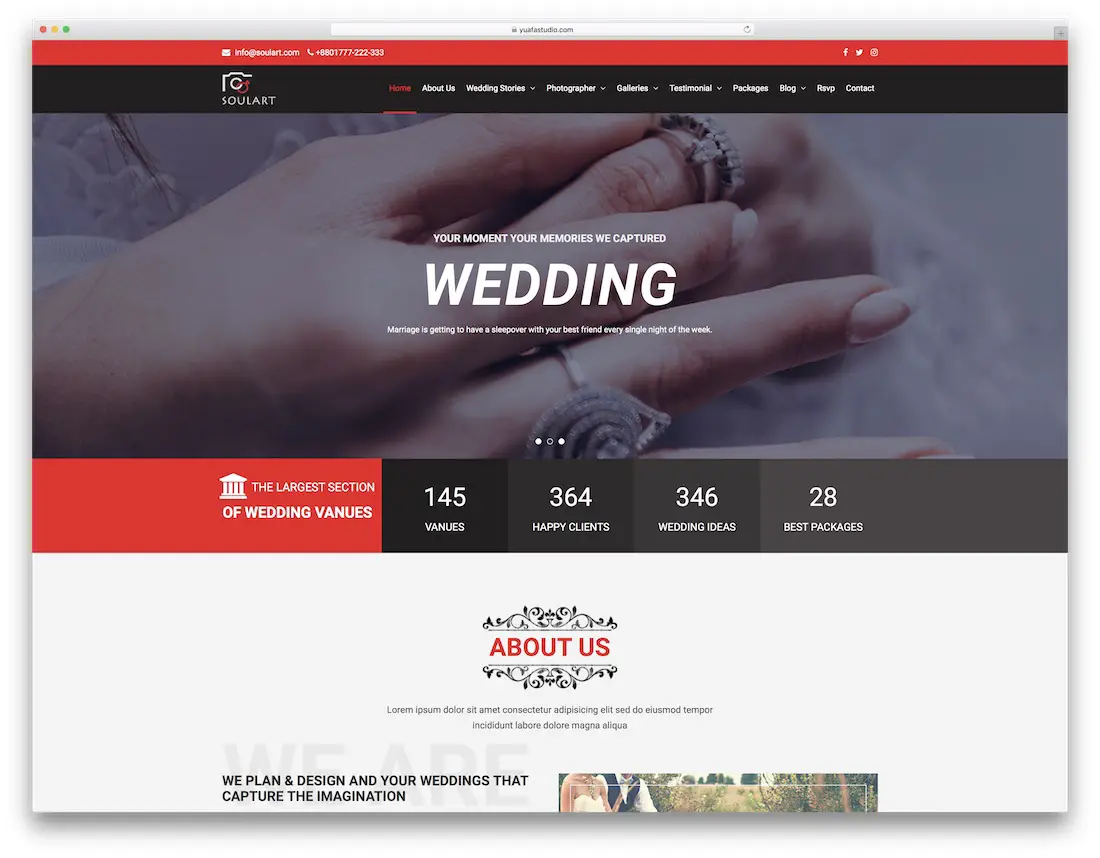 modèle de site de mariage soulart html