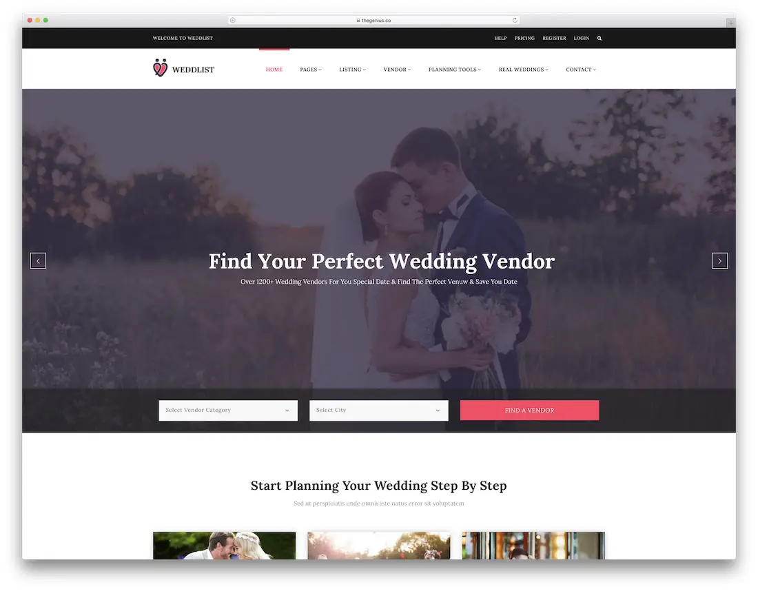modèle de site de mariage html