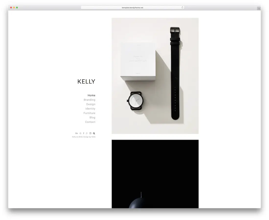 modèle de site web kelly minimal