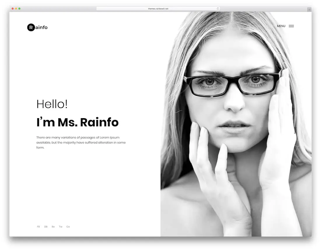 modèle de site Web rainfo minimal