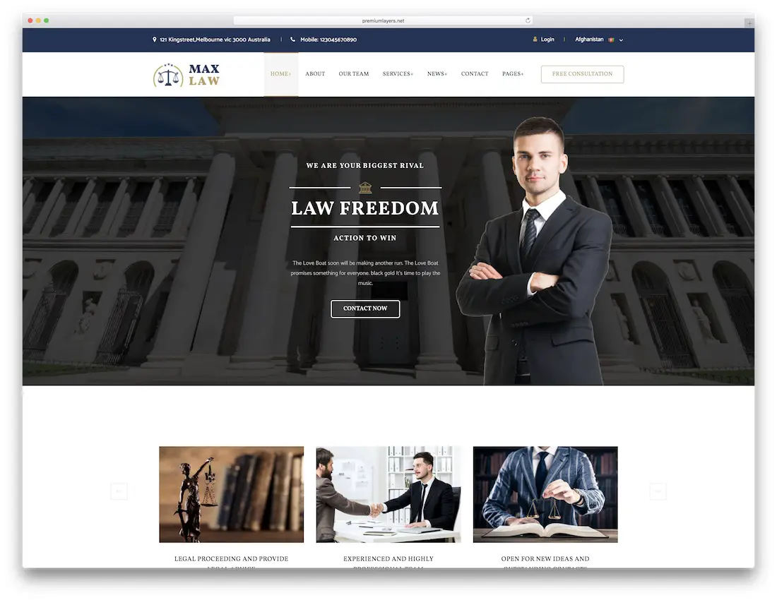 modèle de site web max law law