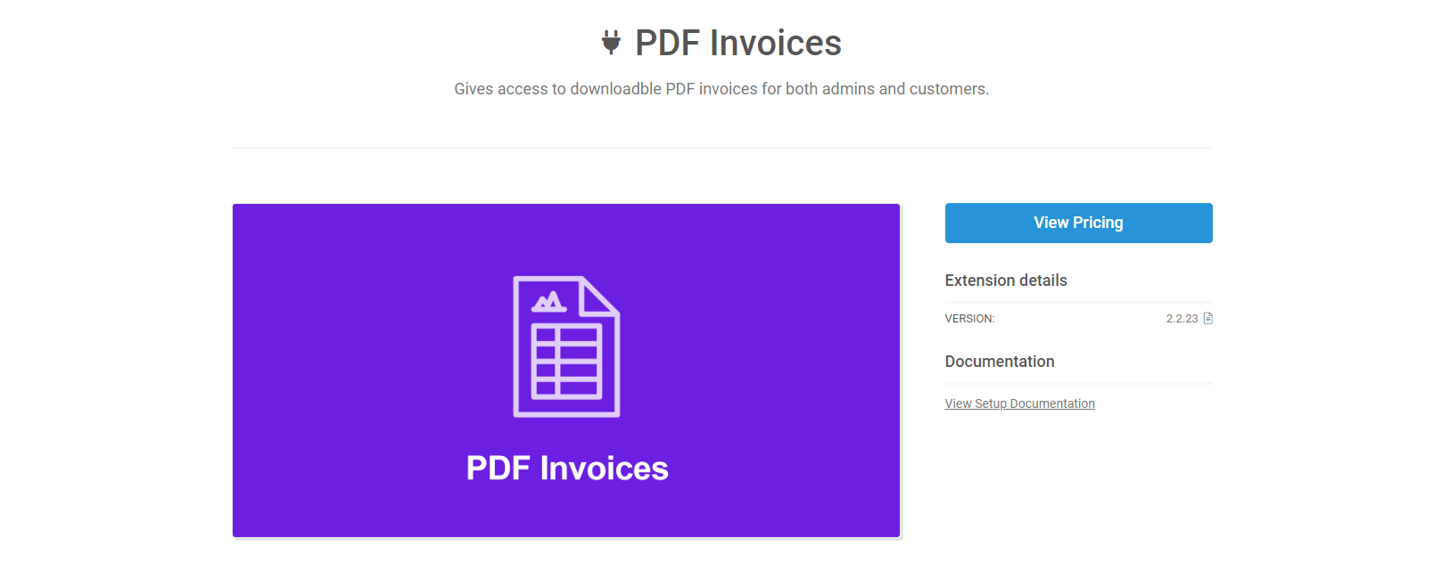 L'extension PDF Invoices pour EDD.