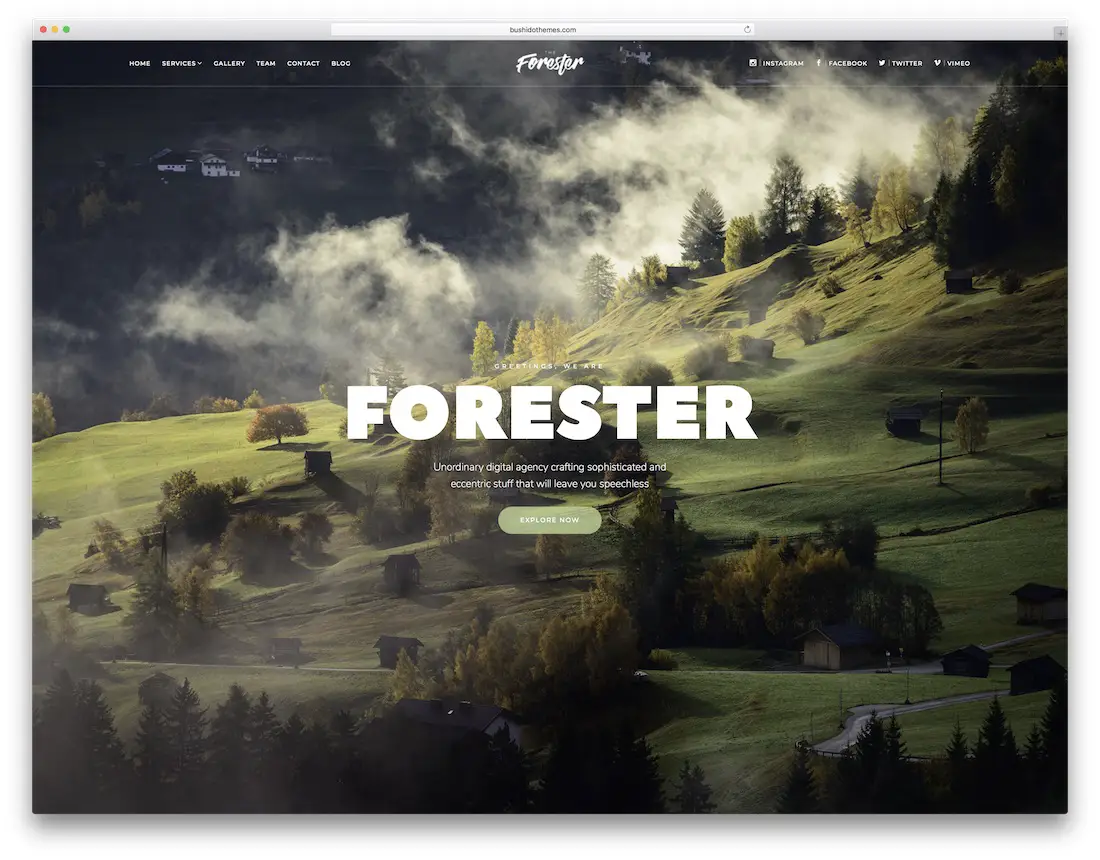 le modèle de site Web de concepteur forestier