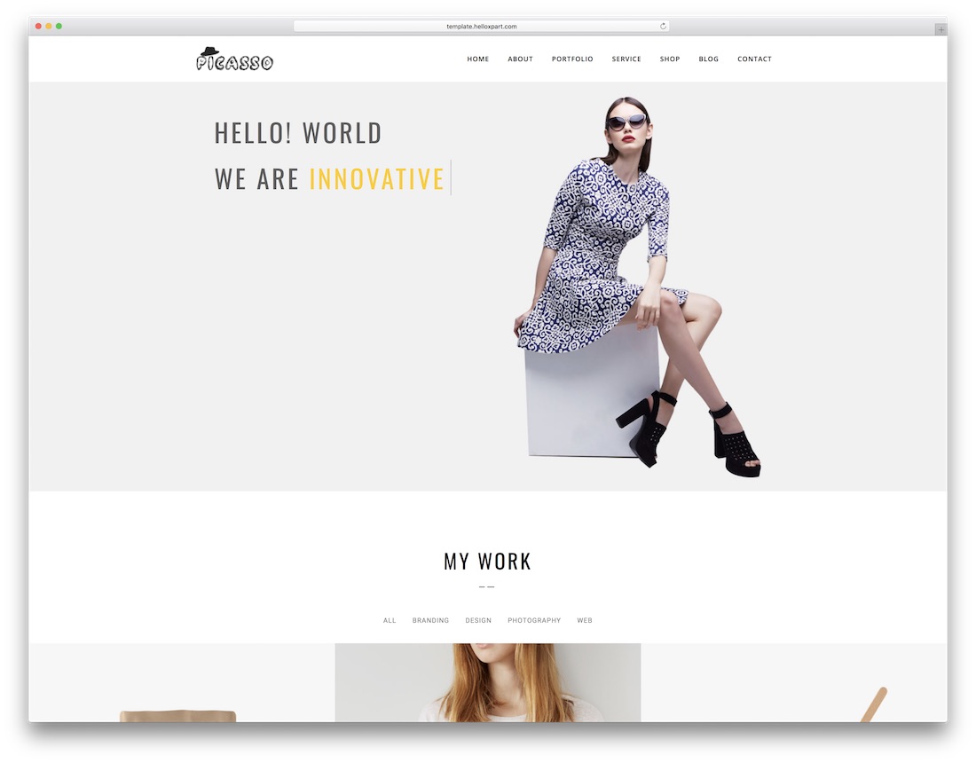 modèle de site web picasso designer