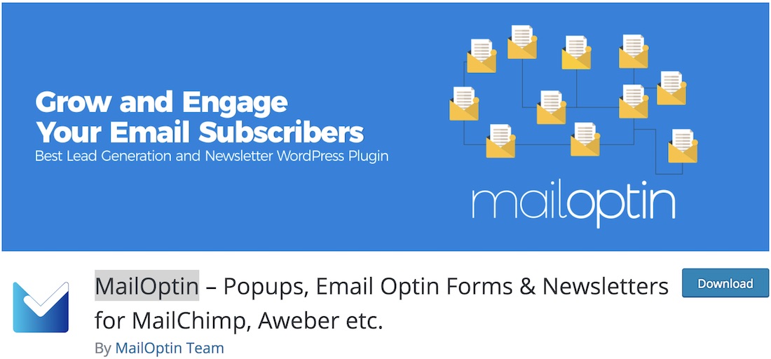 mailoptin gratuit wordpress plugin mailchimp
