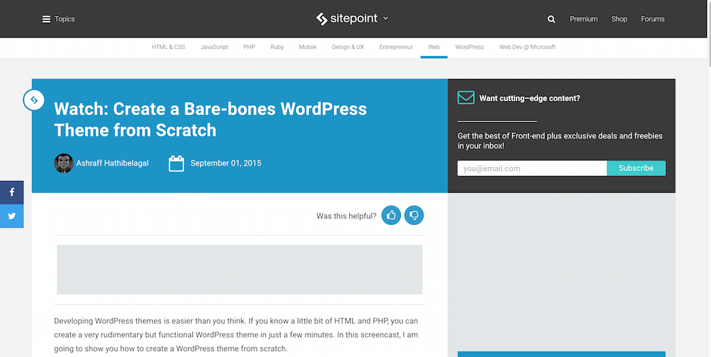 Créer un thème WordPress sans fioritures à partir de zéro