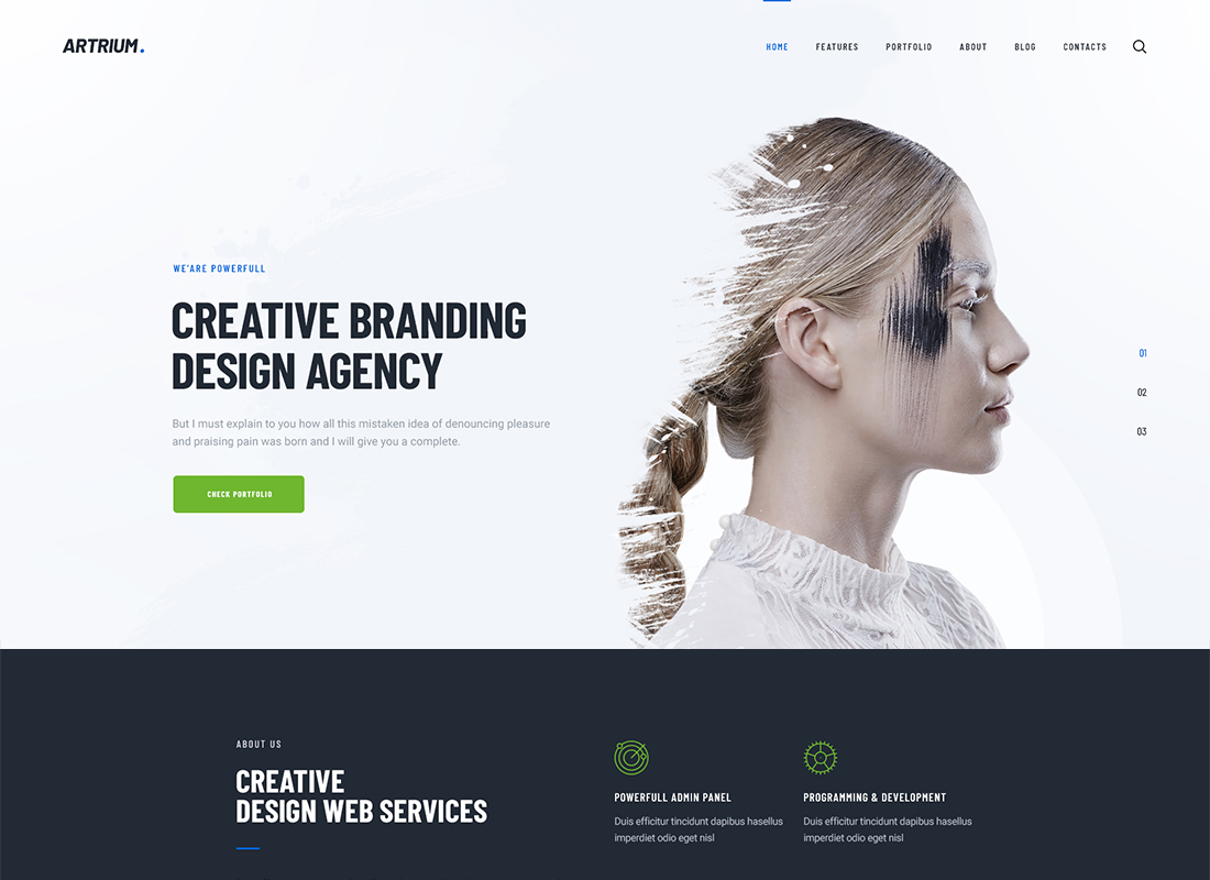 Artrium - Thème WordPress pour agence de création et studio Web