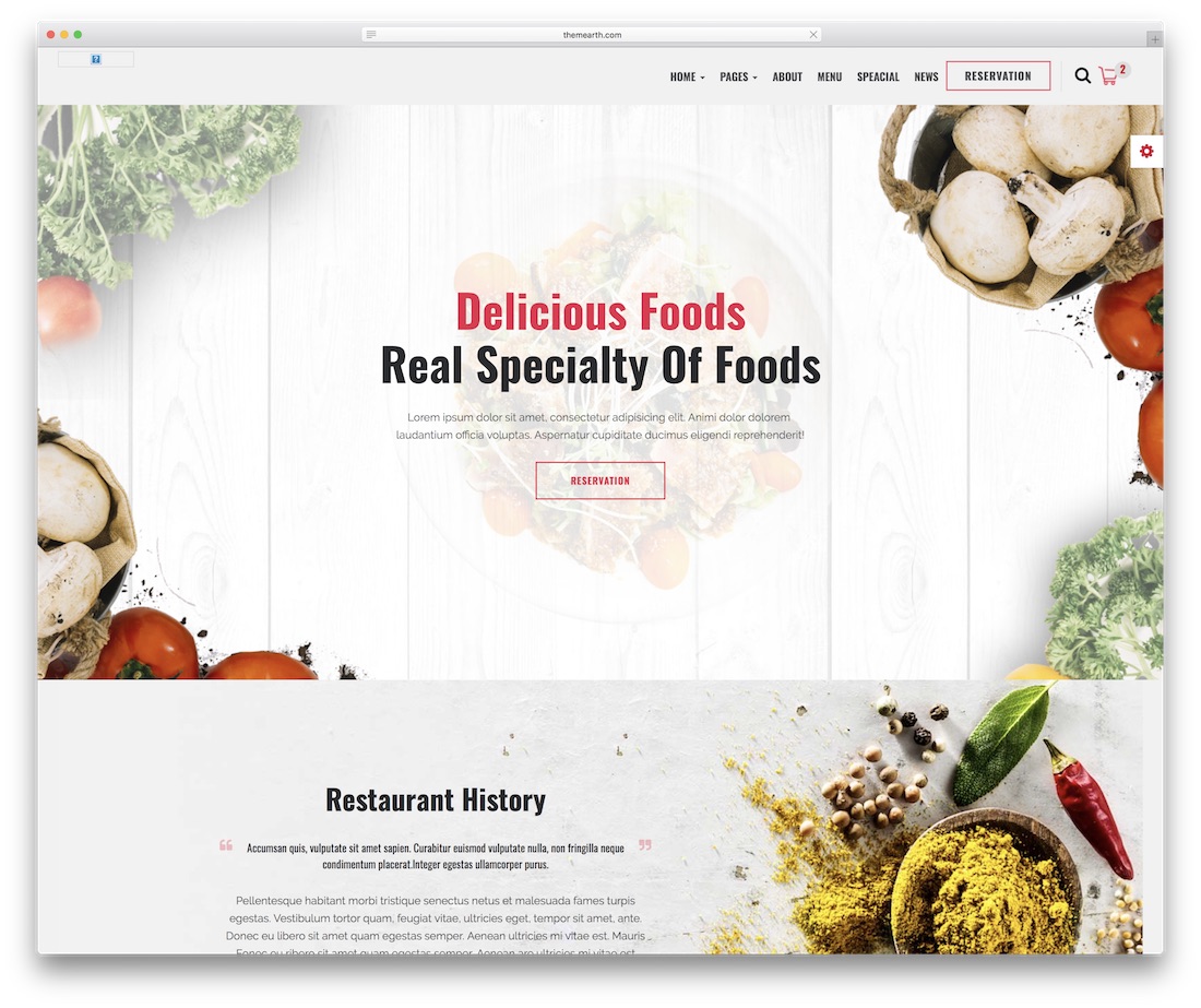 modèle de site Web restaura food