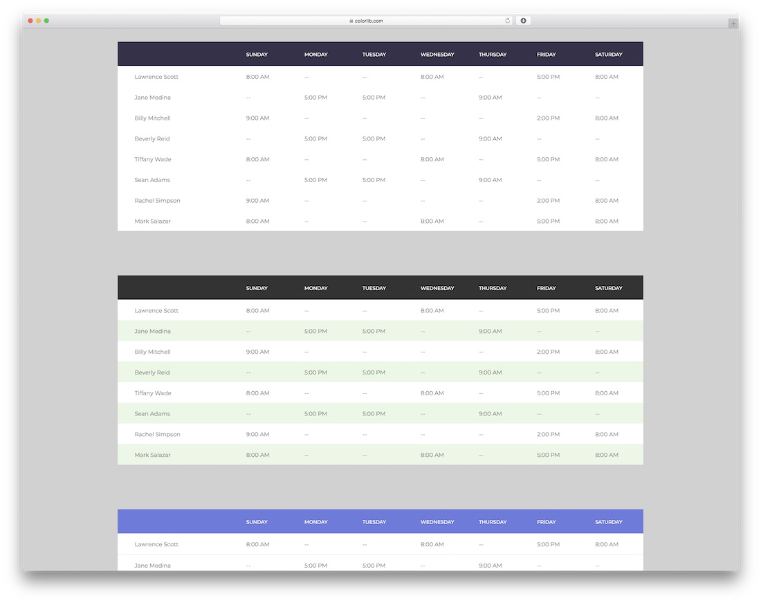 Exemples De Tableaux Css Et Html Webypress