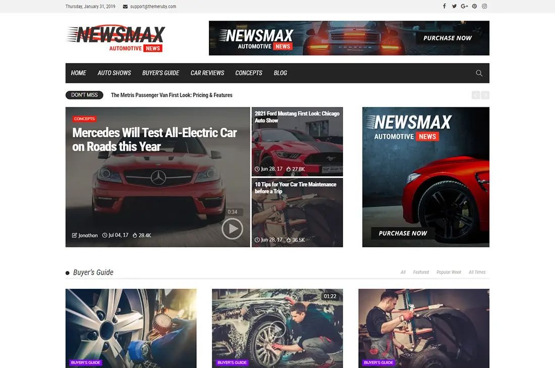 newsmax cars magazine thèmes wordpress