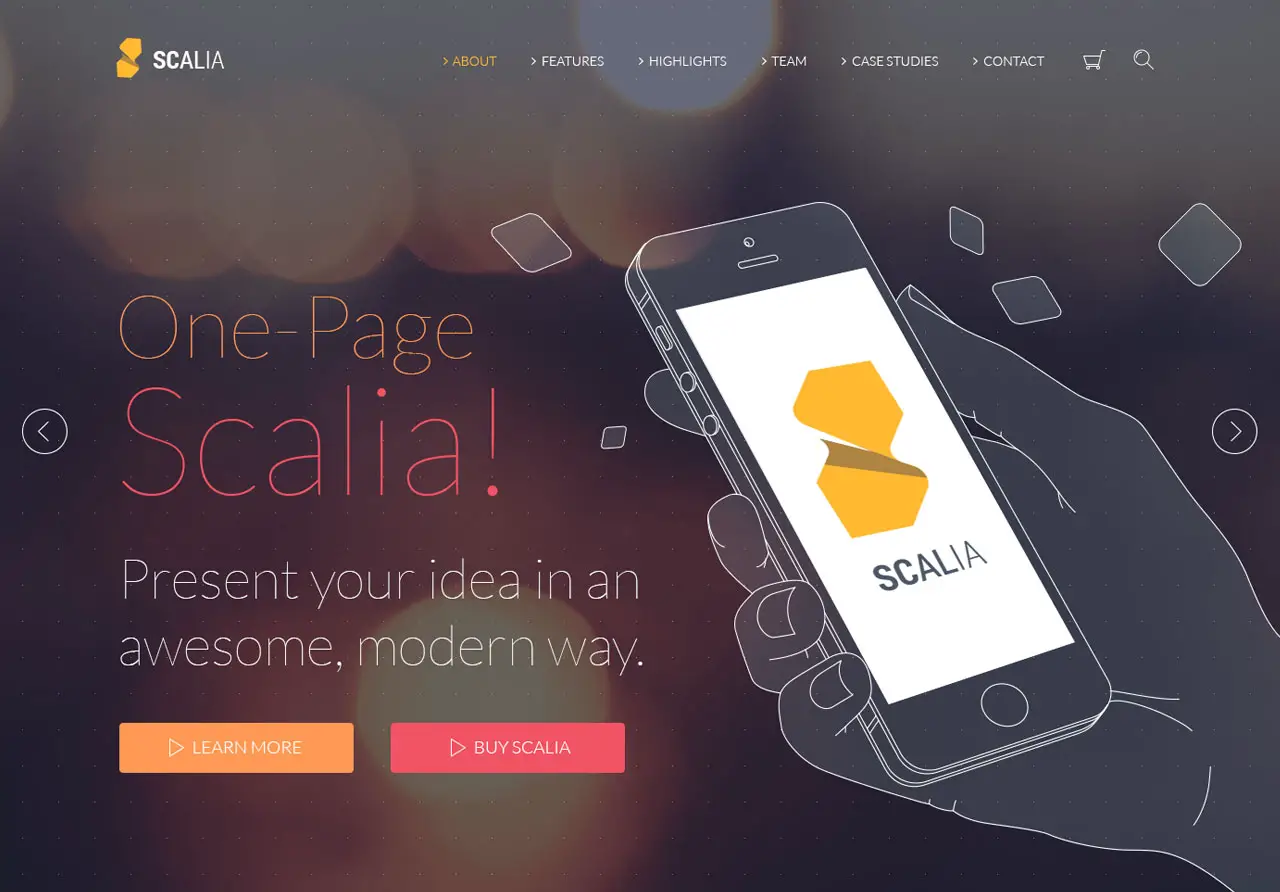 scalia one page parallax theme