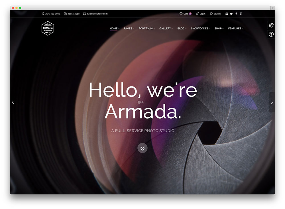 armada fullscreen portfolio theme
