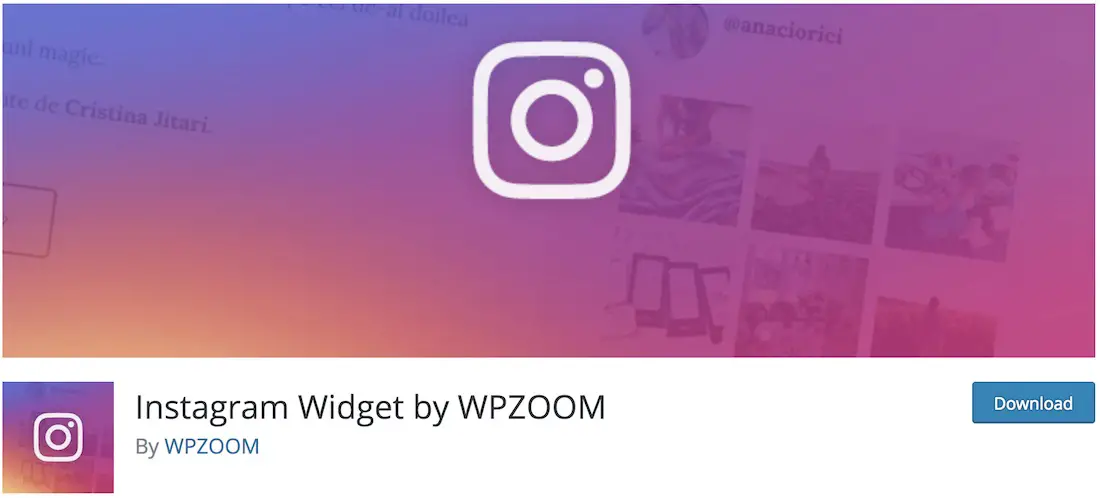 widget instagram par wpzoom plugin gratuit