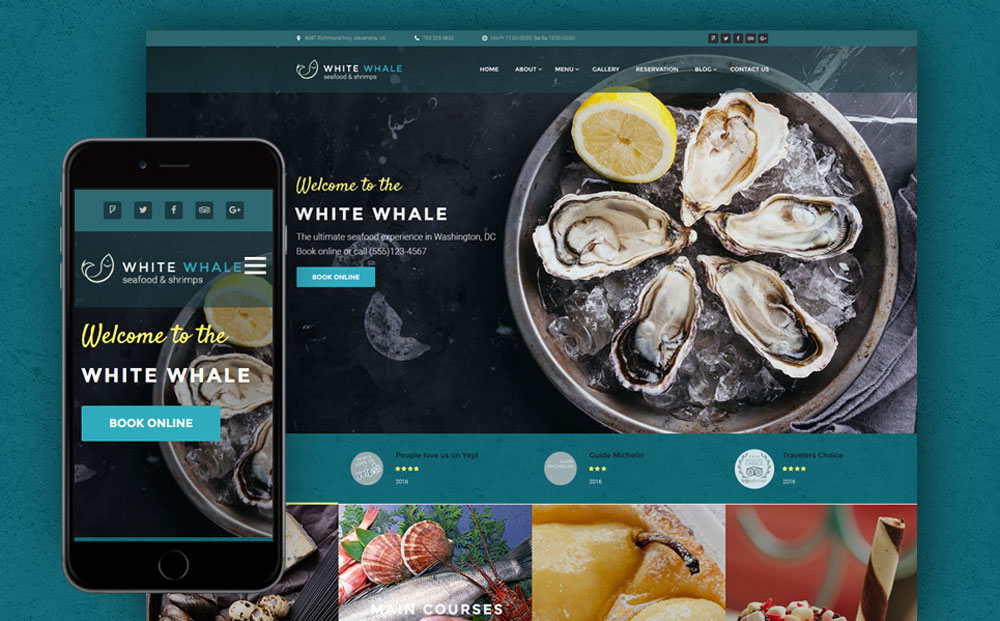 Thème WordPress pour restaurant de fruits de mer
