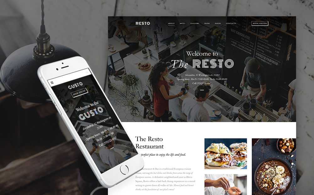 Thème WordPress pour un café et un restaurant modernes