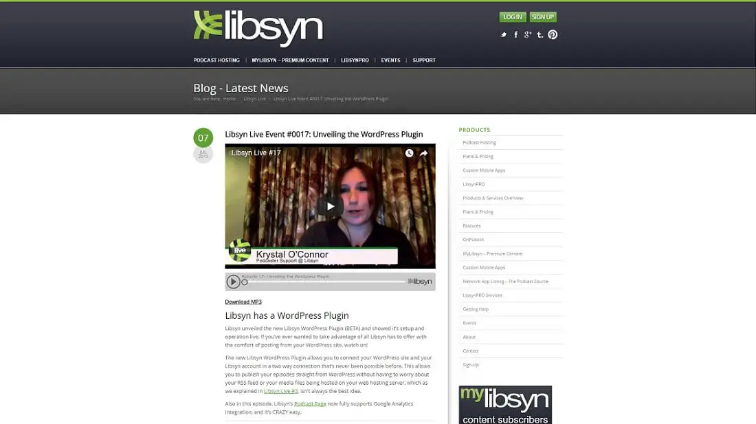 plugin libsyn podcasting