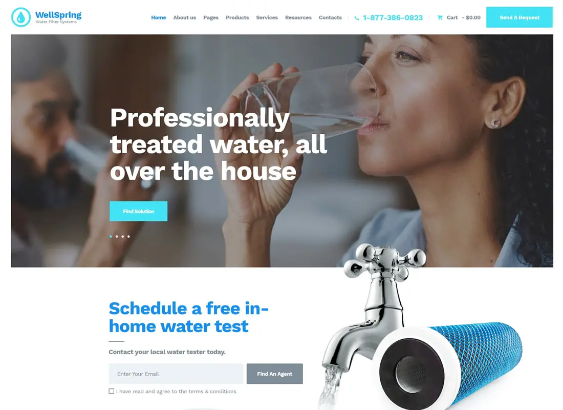 WellSpring | Filtres pour eau et distribution d'eau potable Thème WordPress
