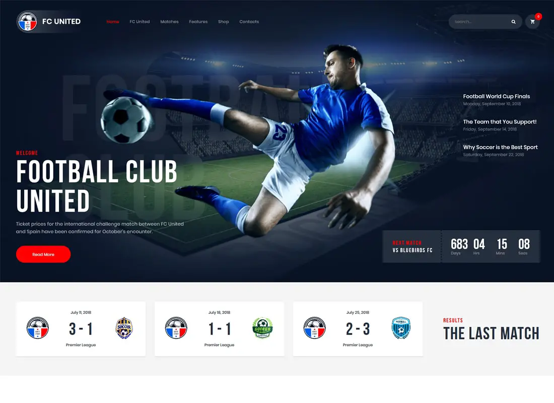 FC United | Thème WordPress Football, Football, Sports