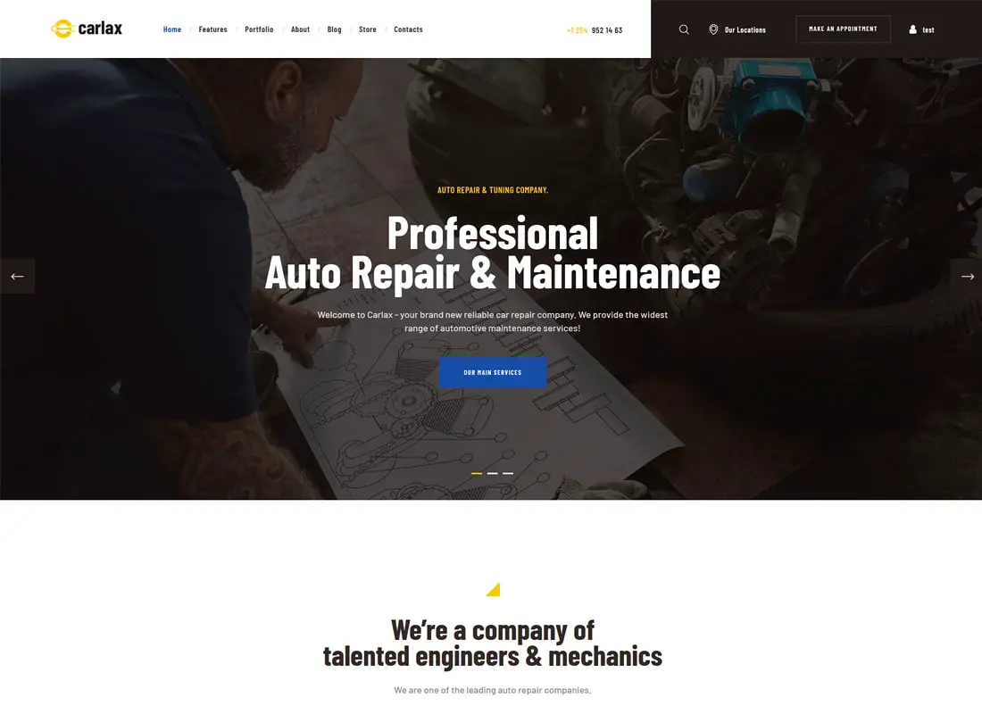 Carlax | Thème WordPress pour magasin de pièces et service automobile