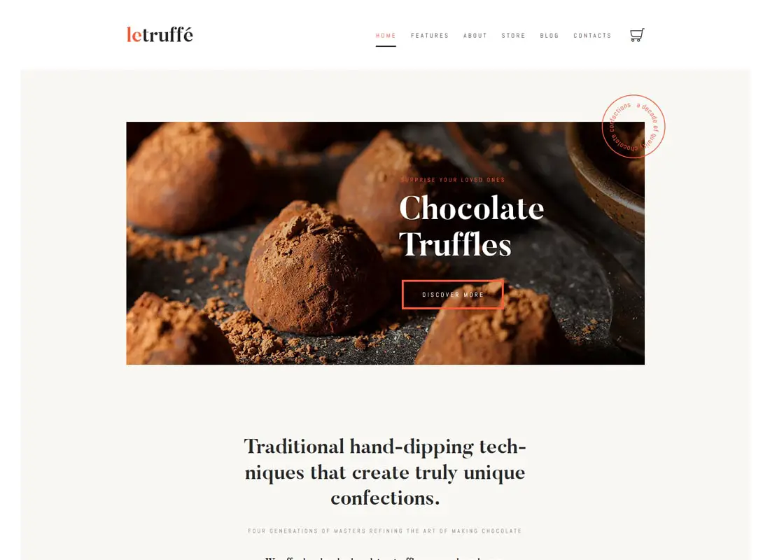 Le Truffe | Chocolate WordPress Theme