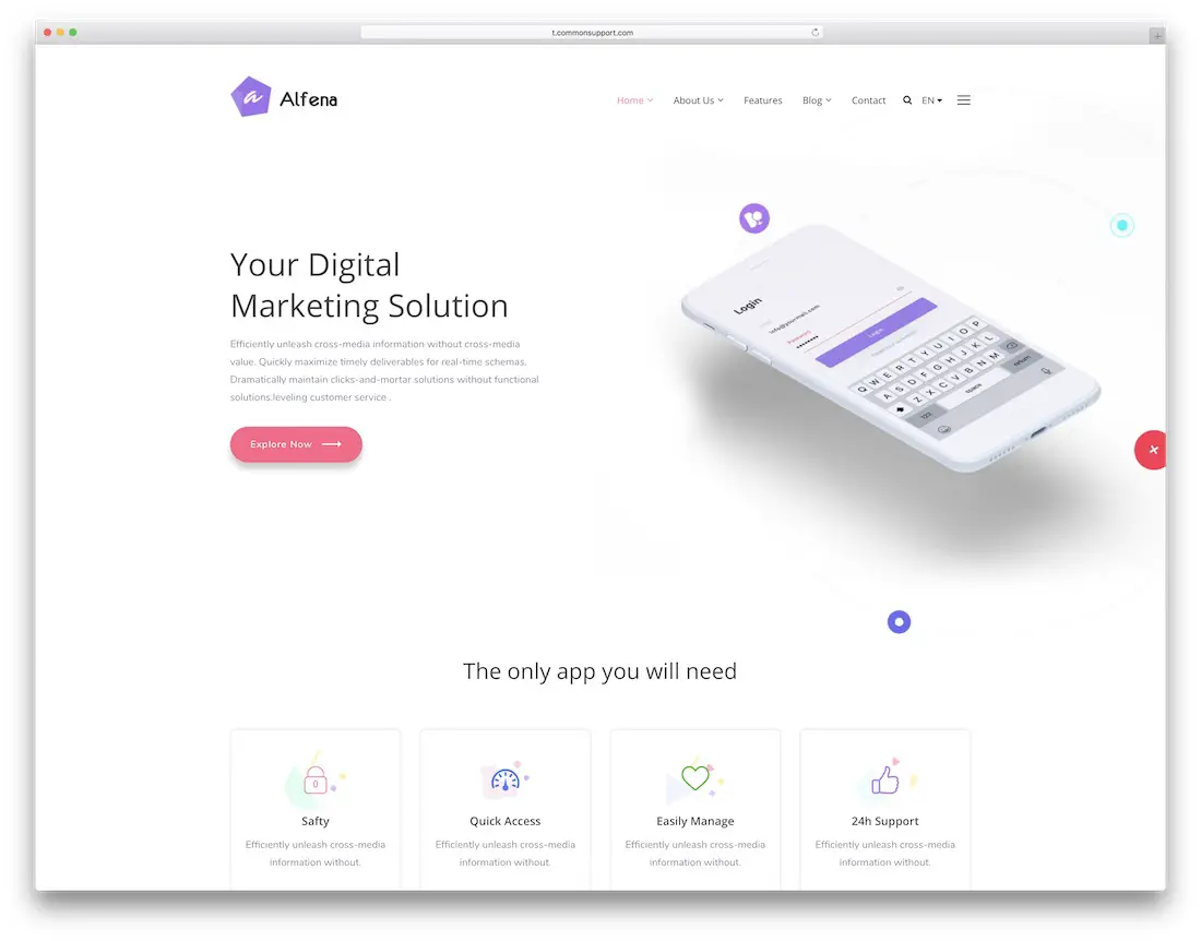 alfena-software company site template