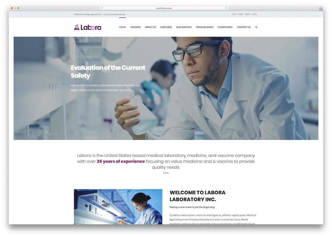 Modèle de site Web Labora Medical