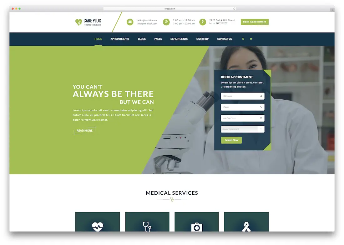 modèle de site médical health careplus