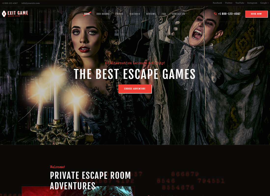 Jeu de sortie - Thème WordPress "Escape Room"