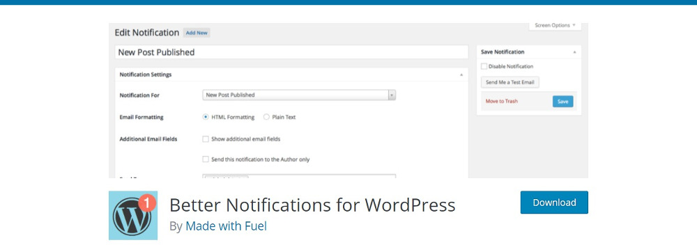 Meilleures notifications pour WordPress