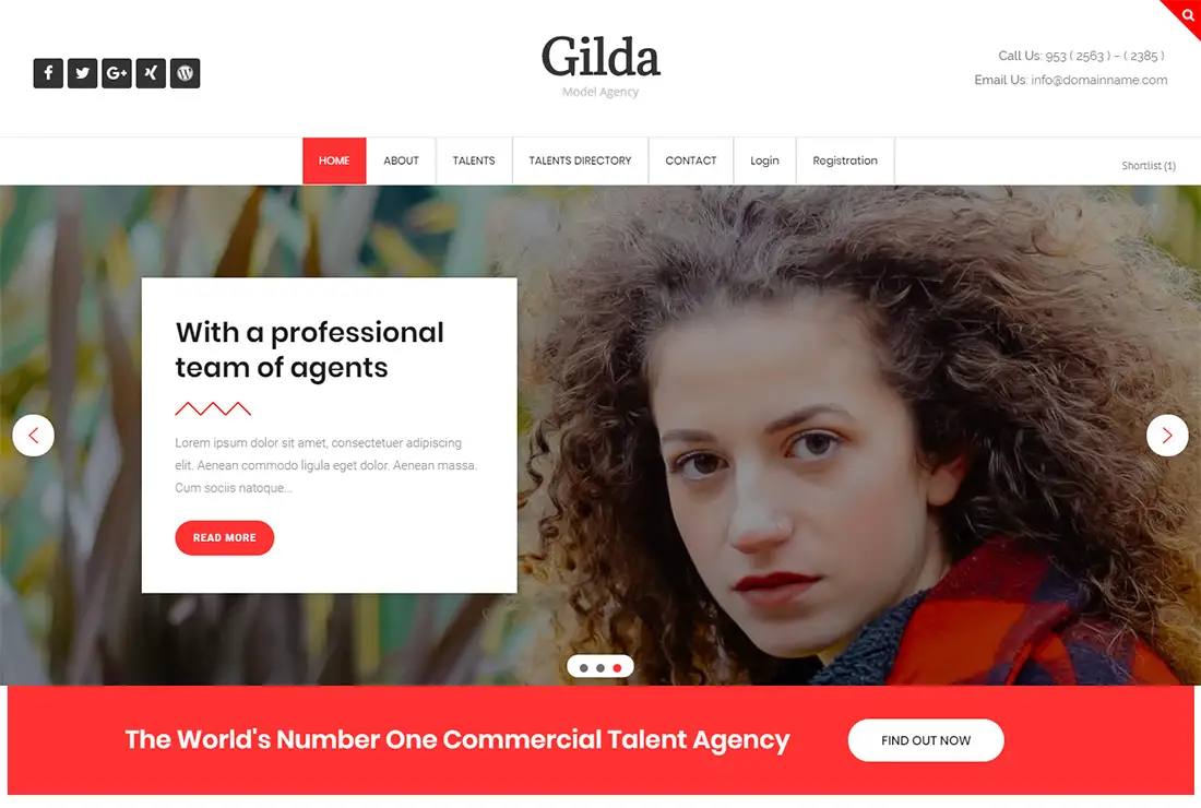 Gilda Thèmes WordPress pour les acteurs