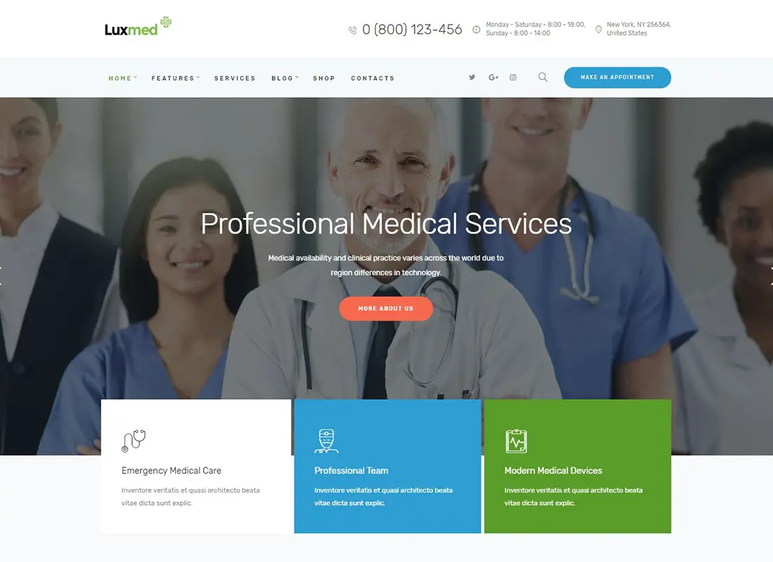   LuxMed | Thème WordPress pour la médecine et la santé