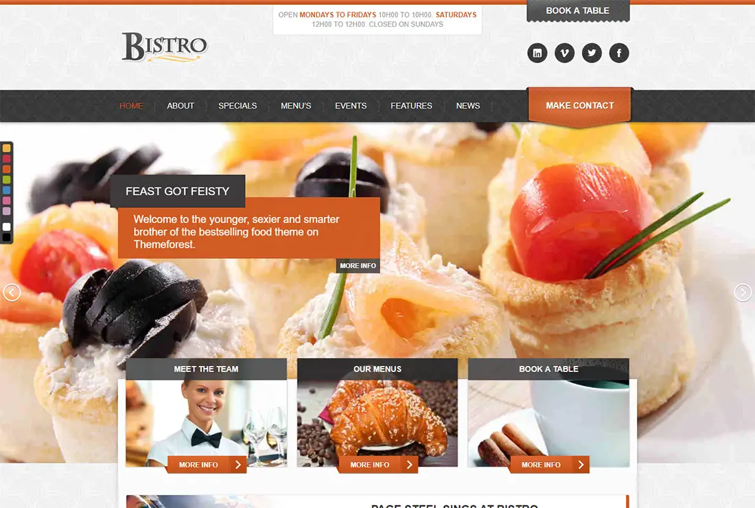 Thème WordPress Bistro Food Truck