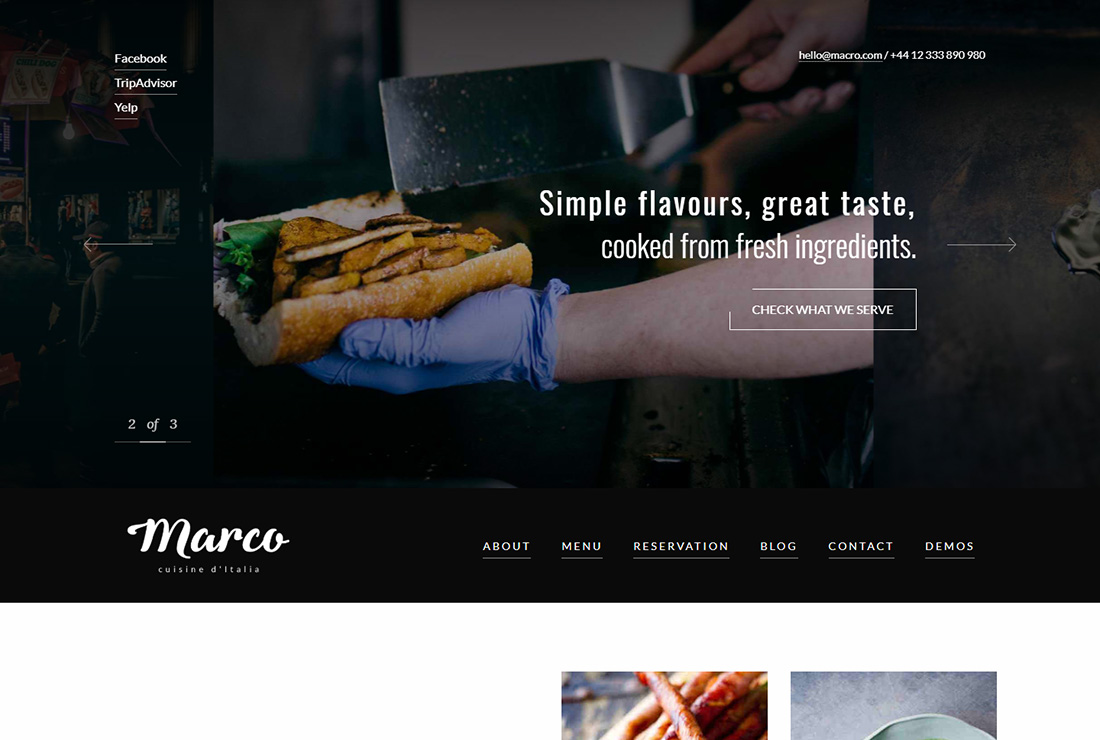 Thème WordPress pour Marco Food Truck
