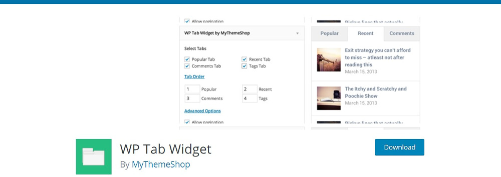 Plugins WordPress Tab - Widget Onglet WP