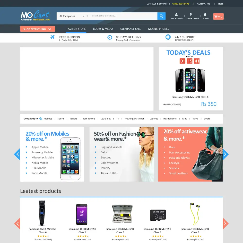 Modèle de commerce électronique PSD gratuit MoCart