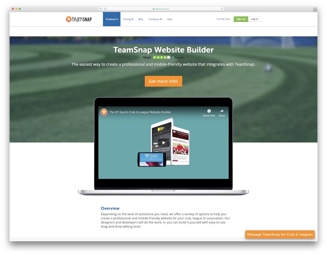 teamnap sports site constructeur