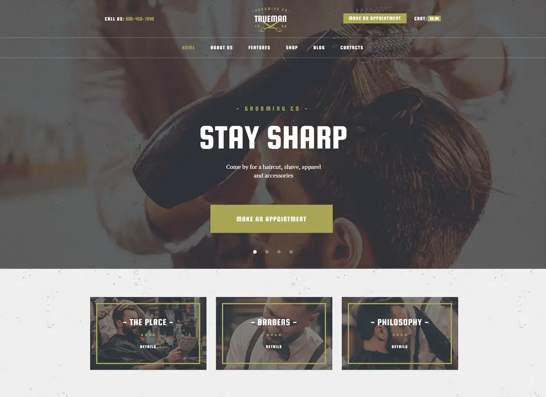 Trueman - Hairdressers & Barbershop Thème WordPress