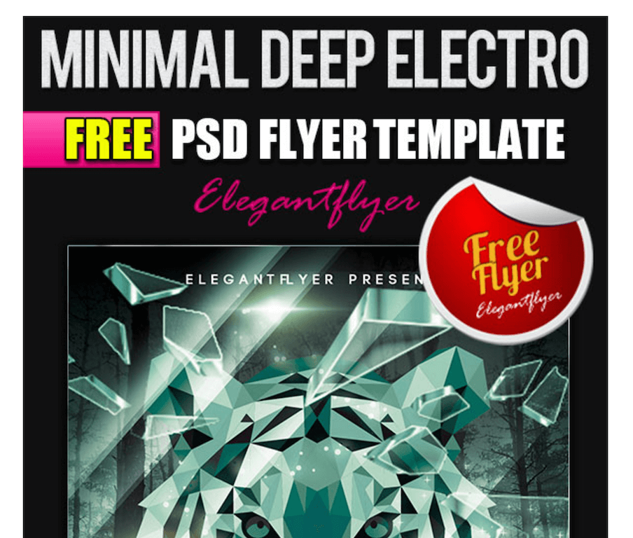 Flyer for Minimal Deep Electro Parties
