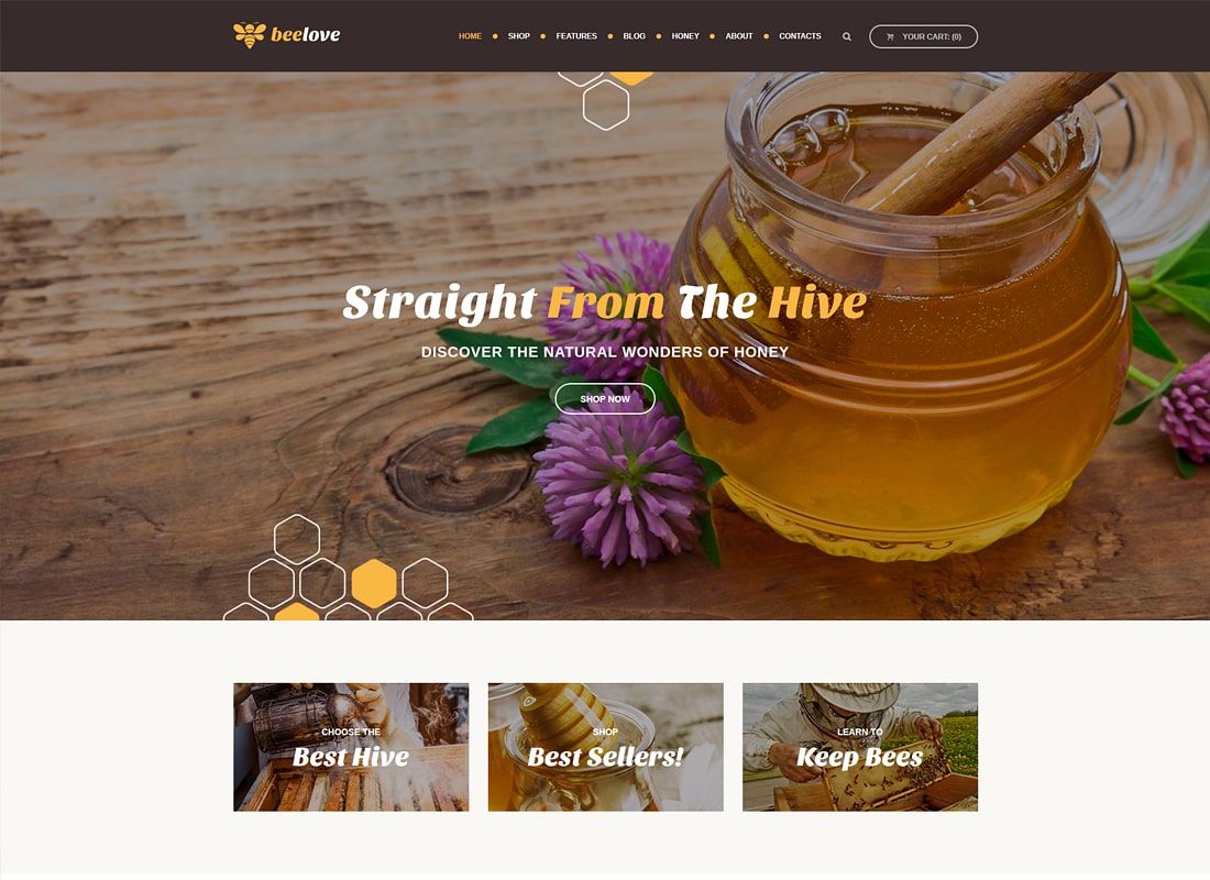 Beelove | Thème WordPress de la production de miel et de la boutique en ligne