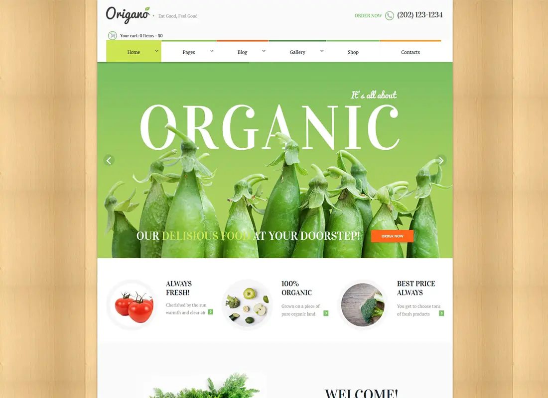 Origano | Thème WordPress pour aliments biologiques et ferme écologique
