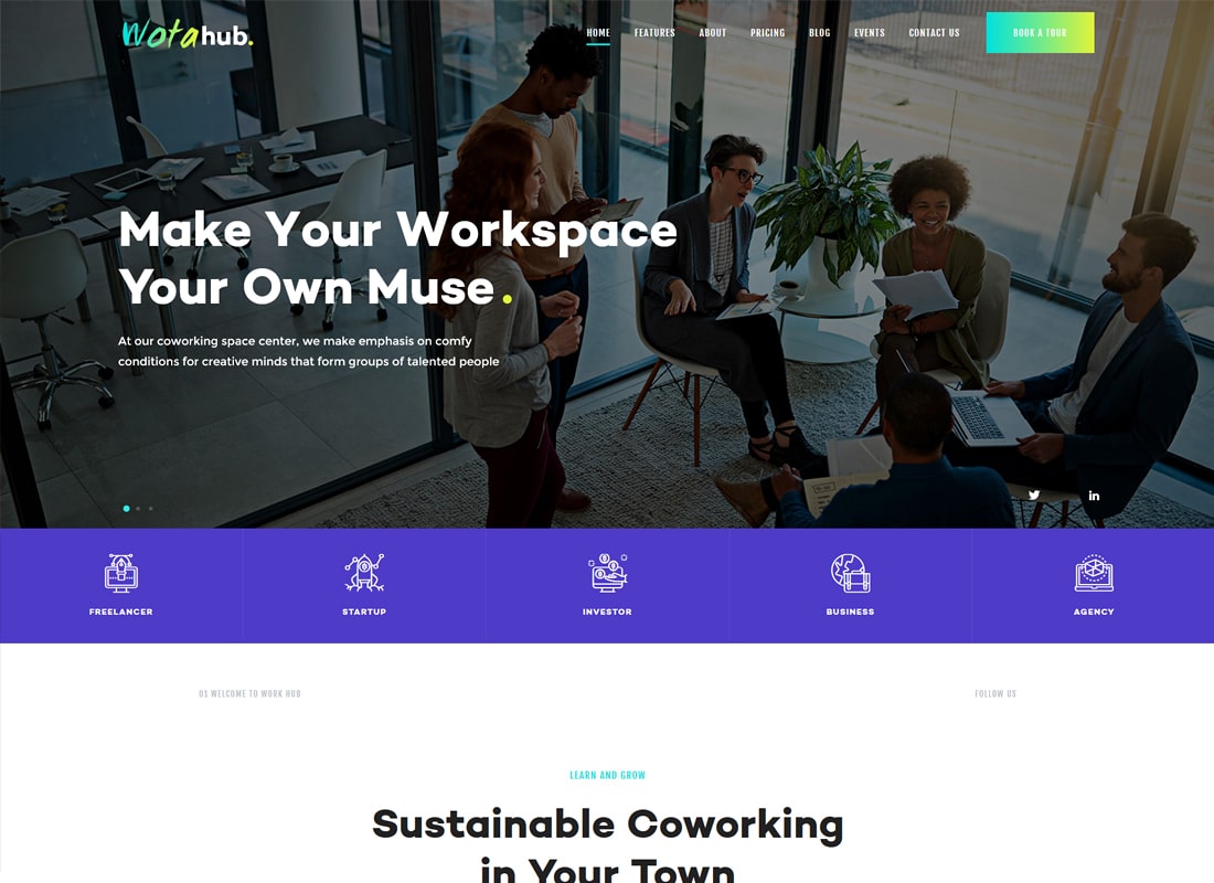 WotaHub | Thème WordPress Espace de coworking