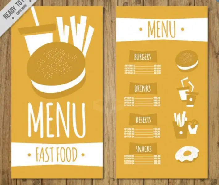 Modèle de menu Burger dessiné à la main