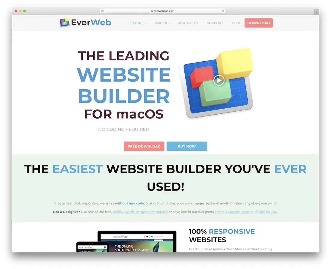 everweb constructeur de site web pour mac