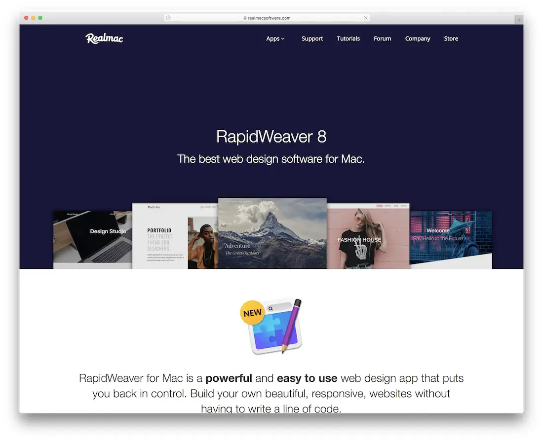 rapidweaver constructeur de sites web pour mac
