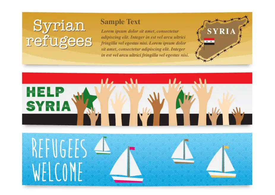 Bannière pour les campagnes de réfugiés syriens