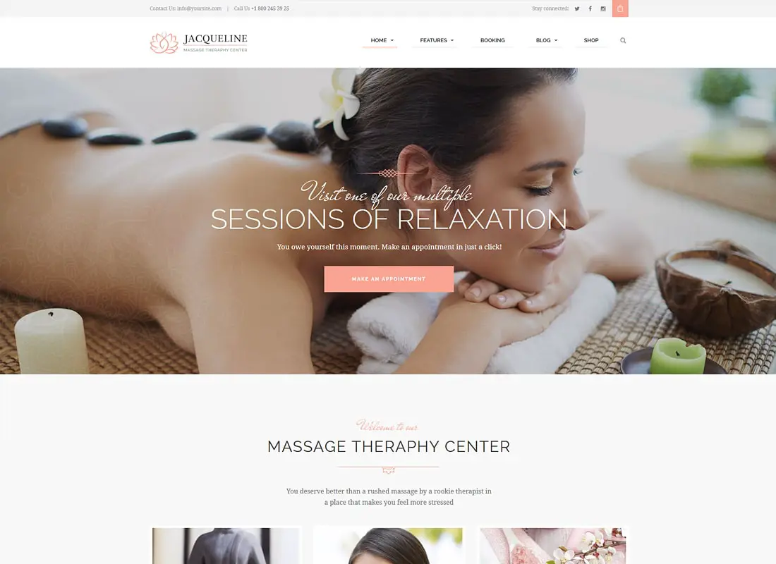 Jacqueline | Modèle de site Spa & Massage Salon